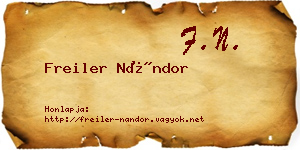 Freiler Nándor névjegykártya