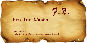 Freiler Nándor névjegykártya